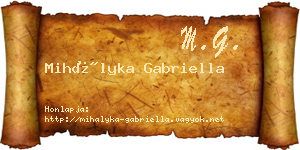 Mihályka Gabriella névjegykártya